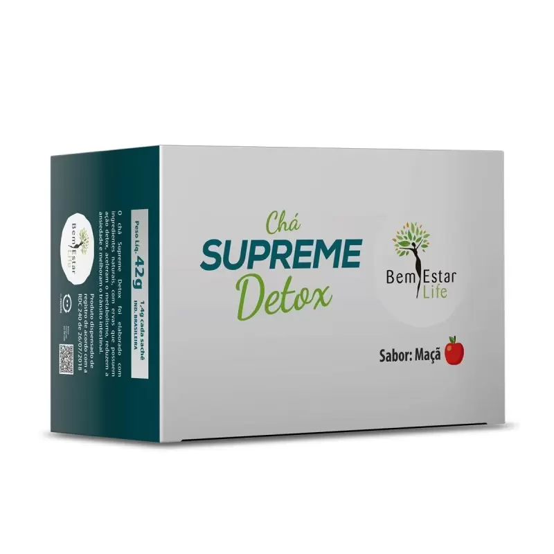 CHA SUPREME DETOX- SABOR MAÇÃ -30 SACHÊS 